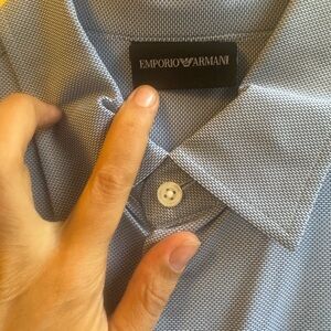 Emporio Armani Men's Blue dress Shirt stretch size medium
